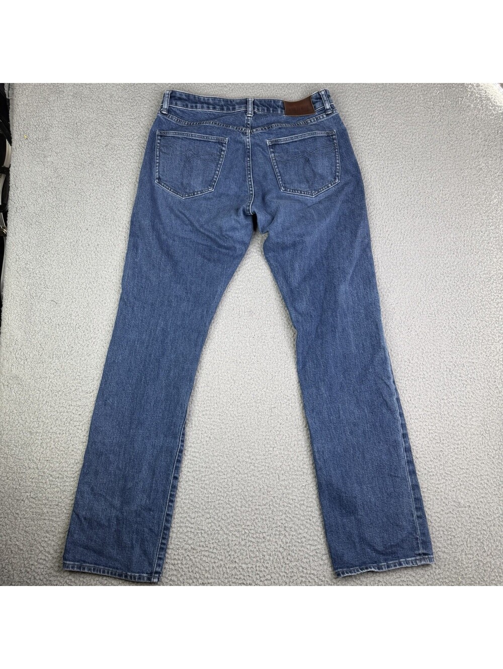 Lucchese Men's Jesse Slim Straight Washed Blue Jeans 32W X 32L Italy Fabric $325 - Picture 11 of 13